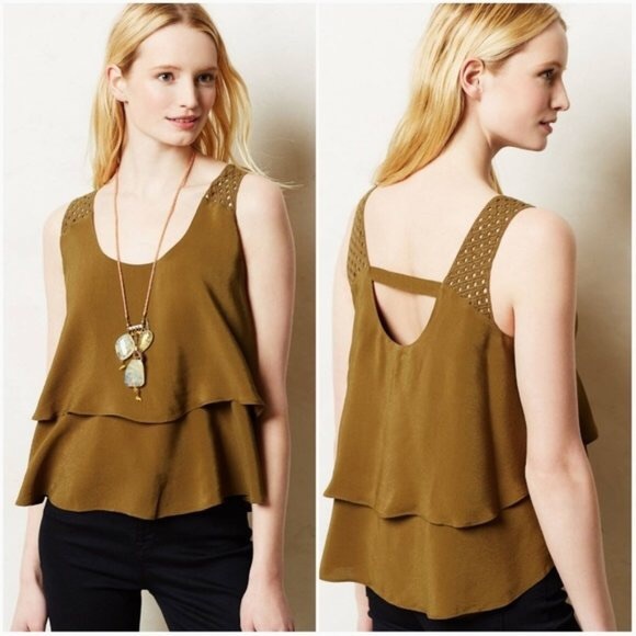 Anthropologie Tops - Anthropologie HD in Paris Tiered Lattice Tank